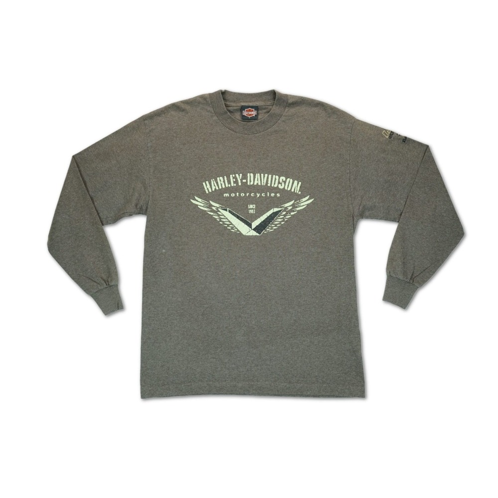 Harley Davidson Mens Crewneck Sweatshirt Orlando Florida Embroidered Large Brown